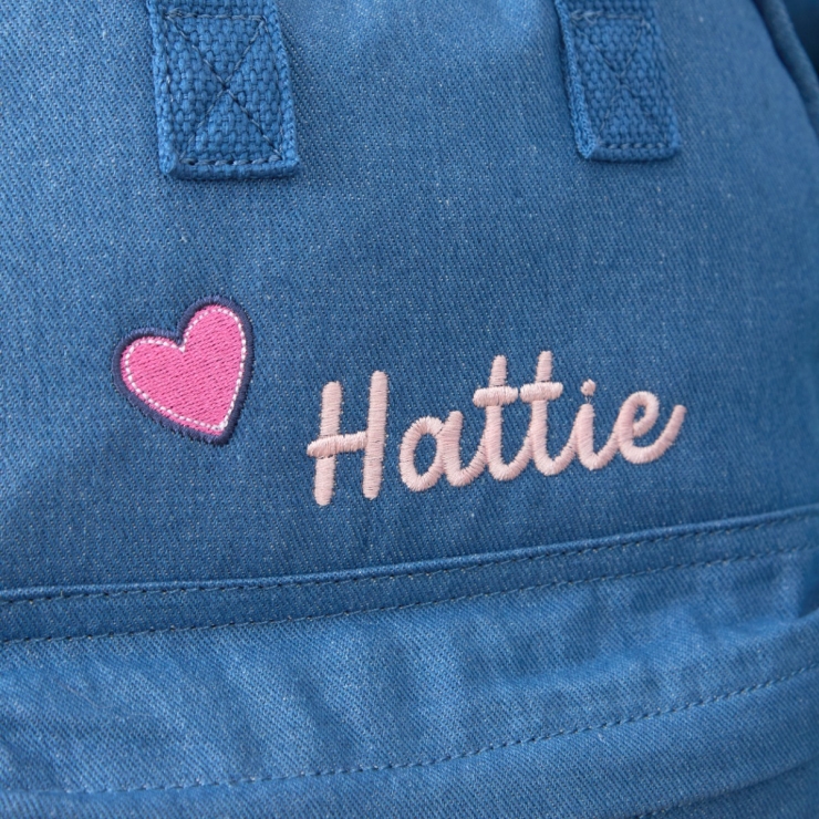 Personalised Pet Embroidered Denim Backpack