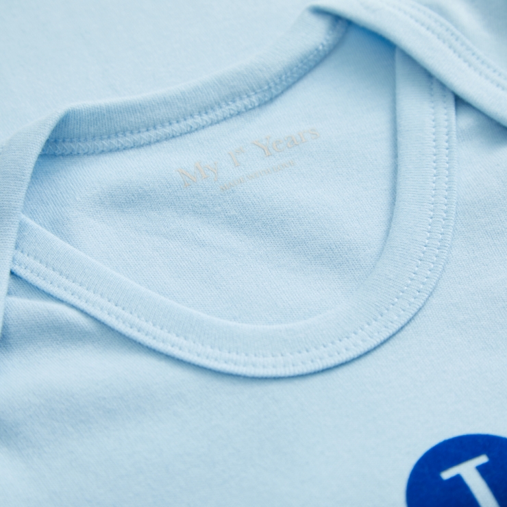 Blue Slogan Bodysuit - I Heart Daddy Detail