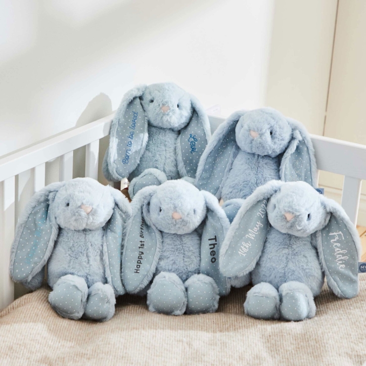 Personalized Blue Bunny Soft Toy