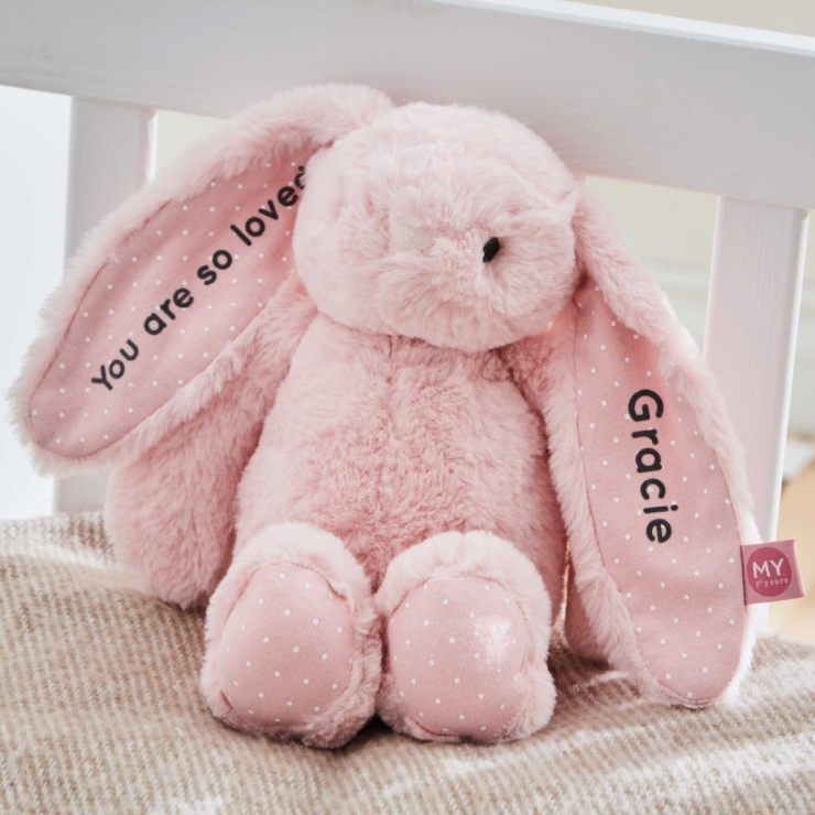 Personalized Pink Bunny Soft Toy