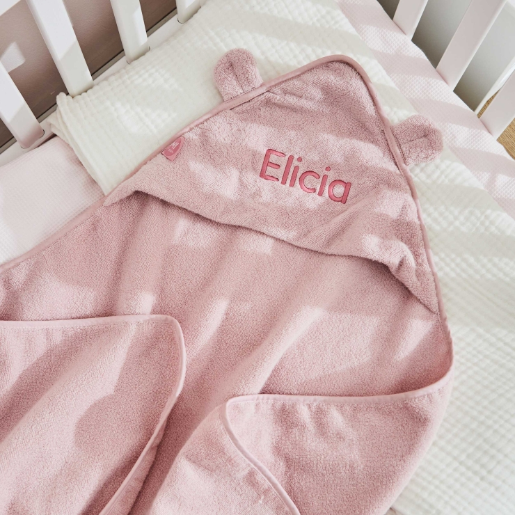 Personalised Large Pink Hooded Bath Towel