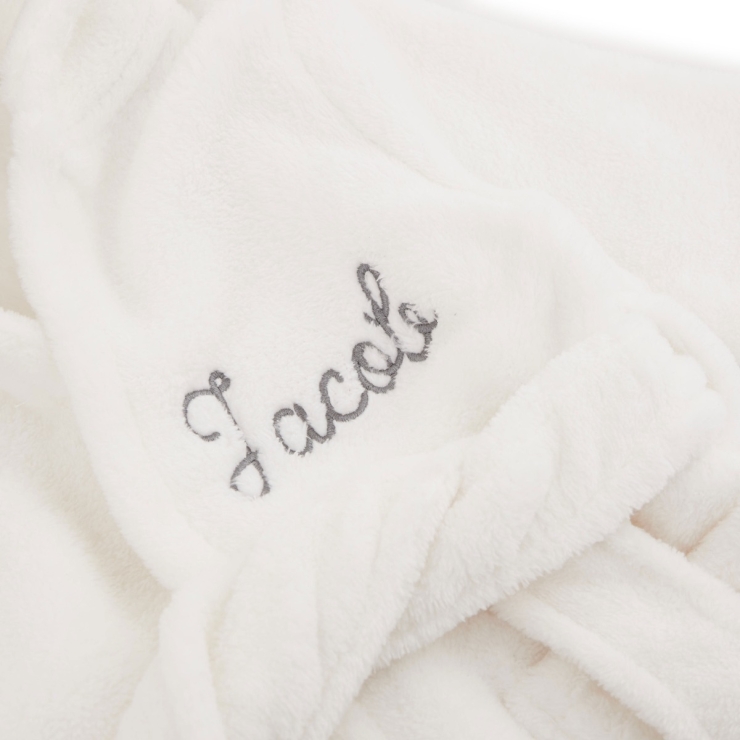 Personalised Ivory Hooded Fleece Robe