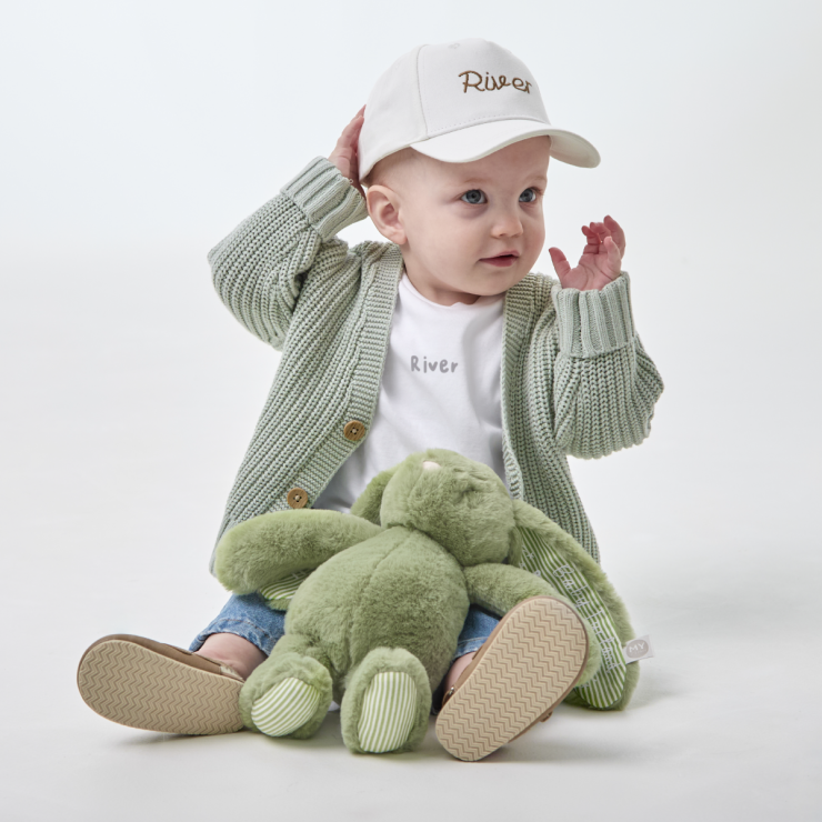 Personalised Simple Name Baseball Cap in Ecru 
