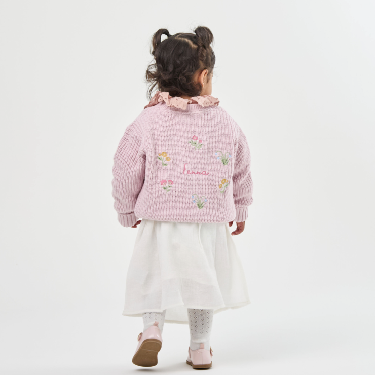 Personalised Floral Pink Cardigan