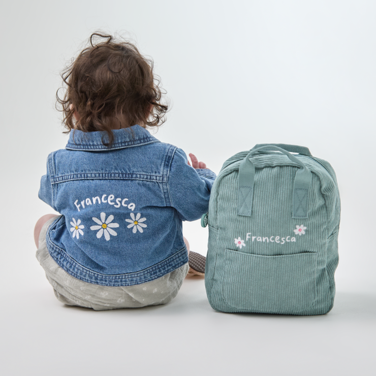 Personalized Three Daisy Denim Jacket