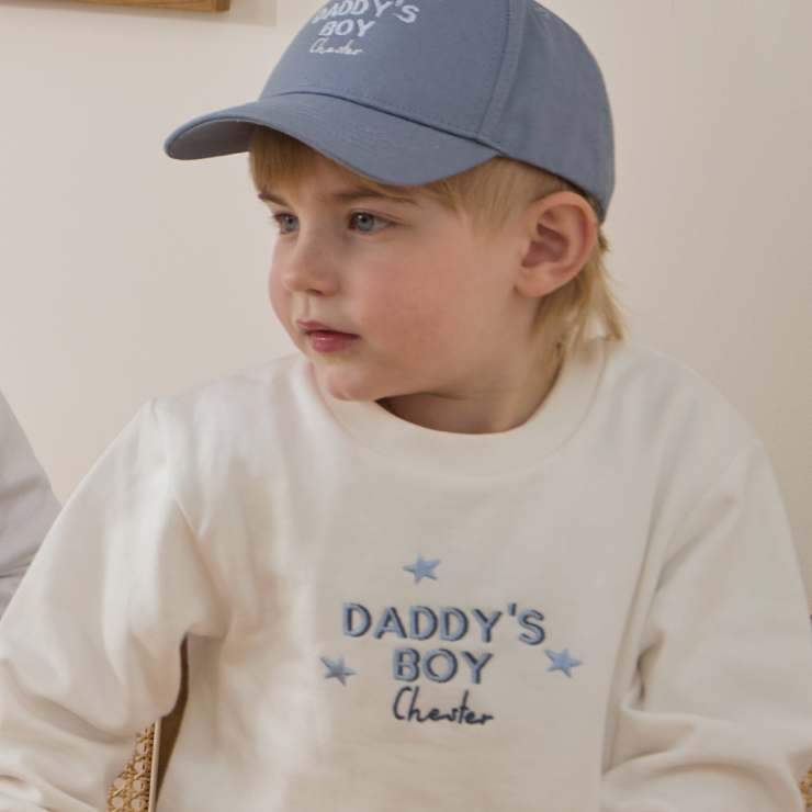 Personalised Boys' Daddy's Boy Cap in Blue