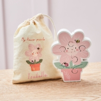 Personalised Flower Wooden Puzzle with Drawstring Bag FSC®