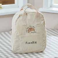 Personalised Breakfast Club Ecru Cord Backpack 