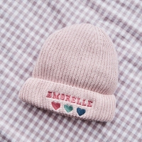 Personalised Heart-Design Pink Beanie