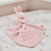Personalized Born In 2026 Pink Bunny Comforter