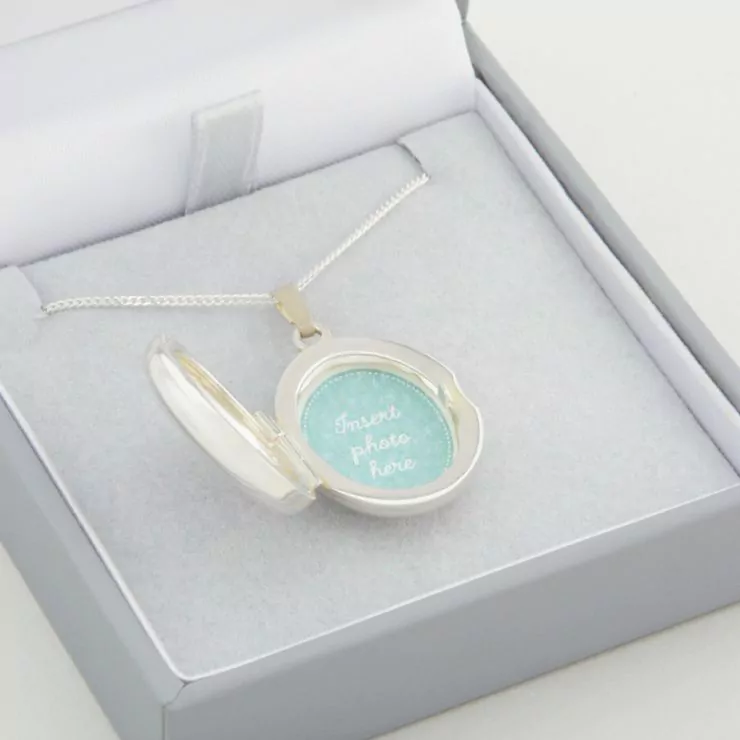 Personalised Sterling Silver Locket Necklace