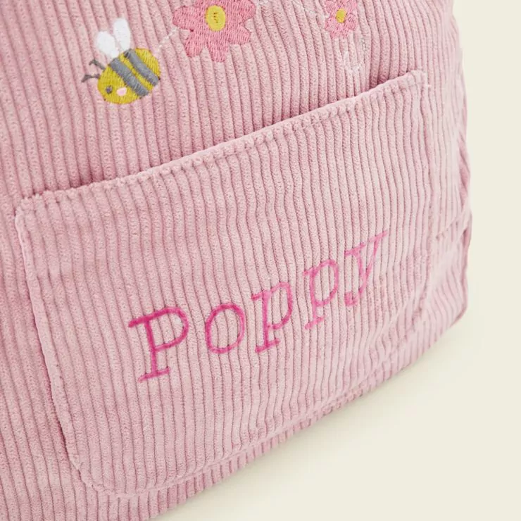 Personalised Pink Bumblebee Design Cord Mini Backpack