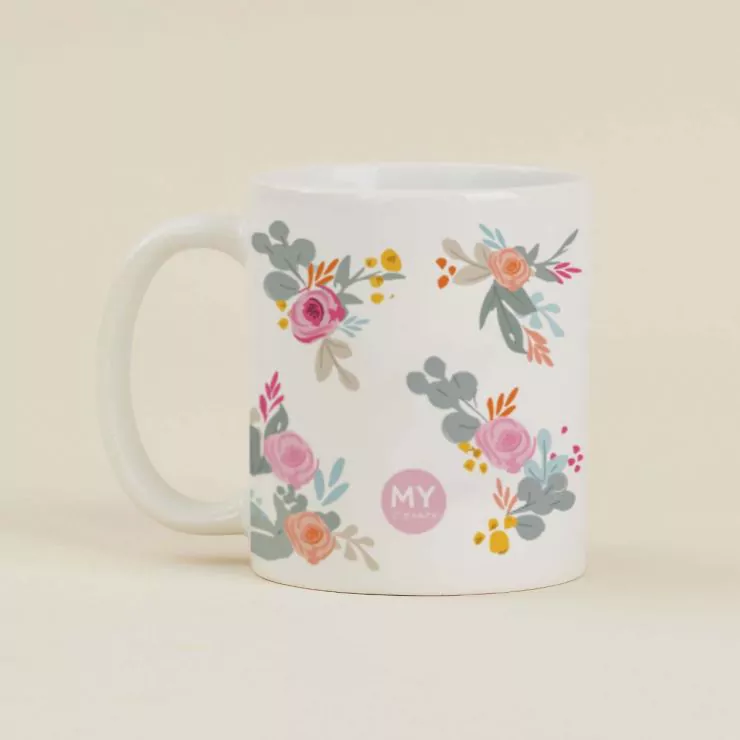 Personalised Floral Print ‘Lucky’ Mug