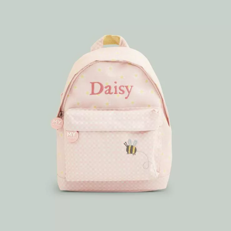 Personalised Gingham Floral Classic Mini Backpack