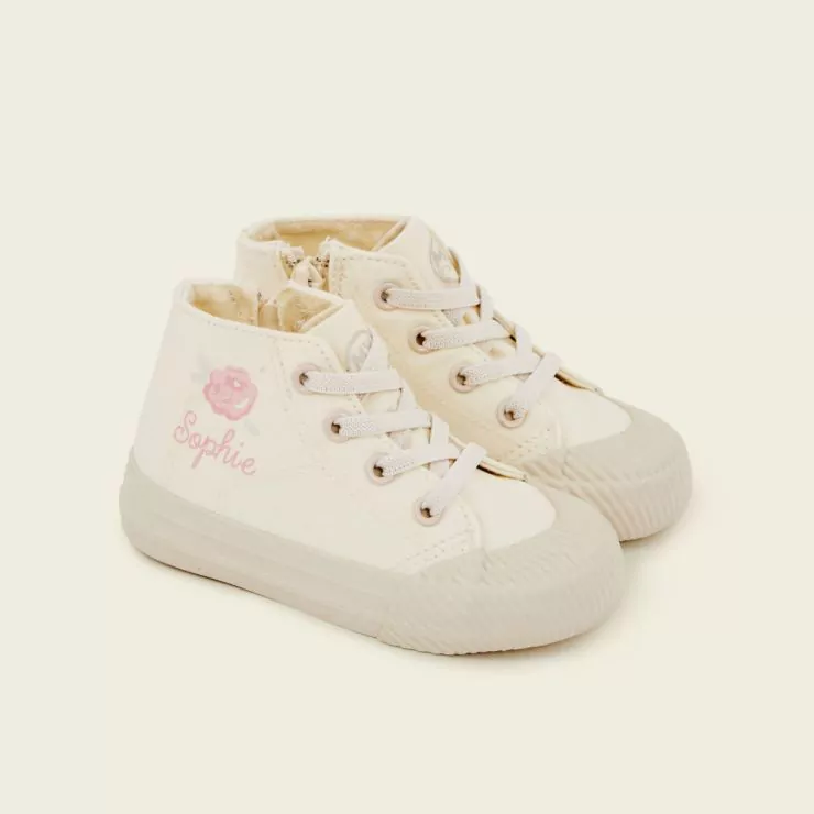 Personalised Floral Toddler High Top Shoes
