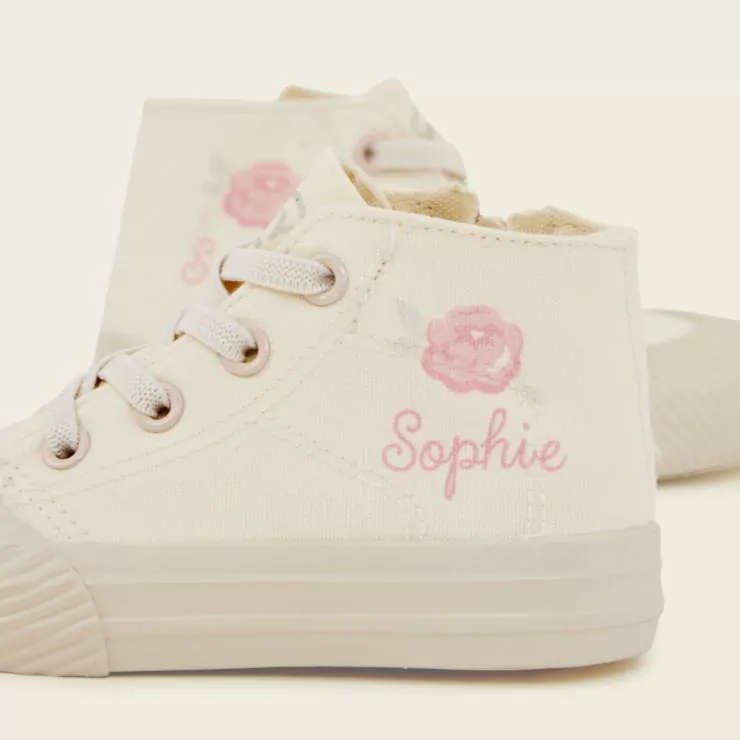 Personalised Floral Toddler High Top Shoes