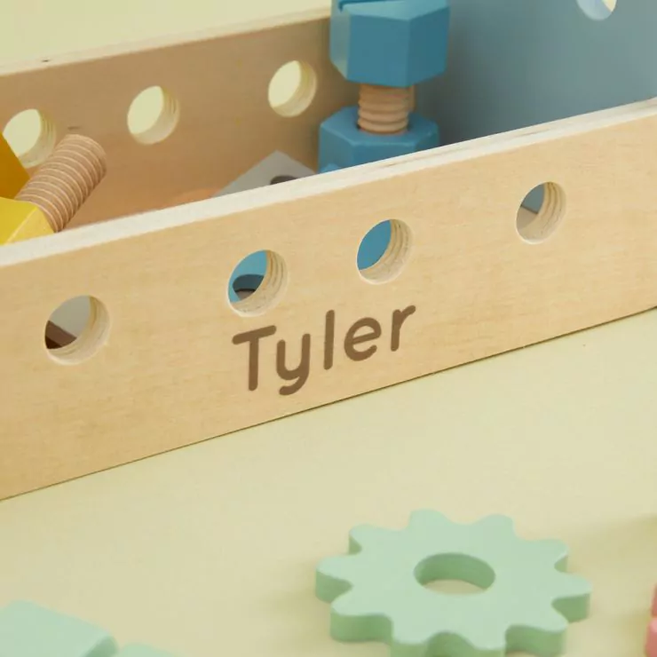 Personalised Wooden Tool Box Toy - Personalisation
