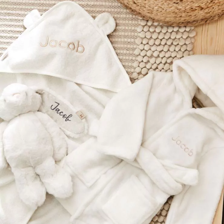 Personalised Ivory Splash, Snuggle & Cuddle Gift Set 