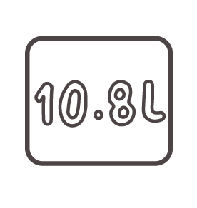 10.8 L capacity